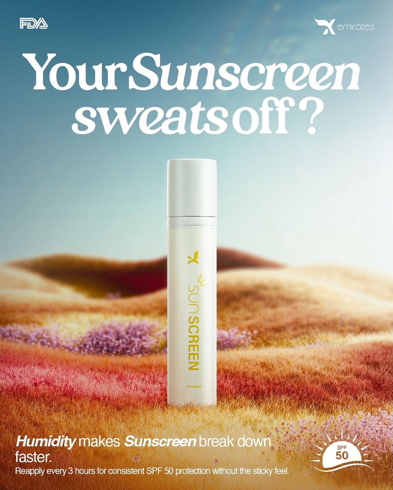X-emirates SPF50 sunscreen